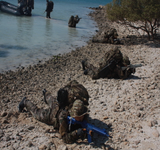 UDT SEAL팀이 해상으로 침투하는 훈련을 하고있다 (2)
