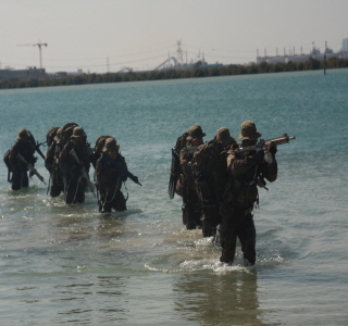 UDT SEAL팀이 해상으로 침투하는 훈련을 하고있다 (1)